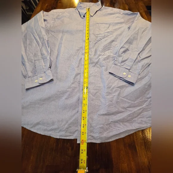 L.L. Bean Button Down Casual Light Blue Shirt Long Sleeves Size 2XL 100%Cotton - Picture 2 of 7